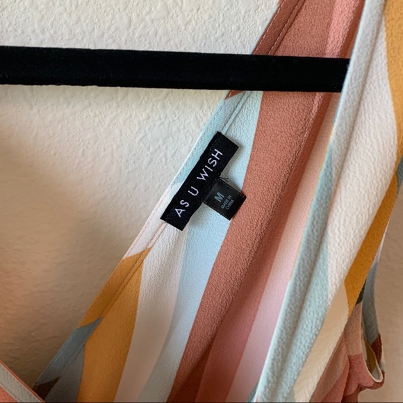 As U Wish Retro Striped Romper NWT - Picture 6 of 6